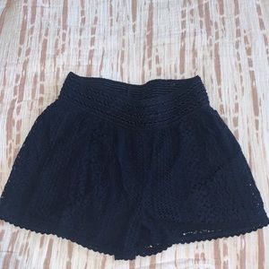 navy blue lace shorts